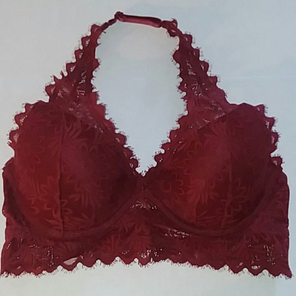 Victoria Secret Pink Lace Halter Bralette Size M